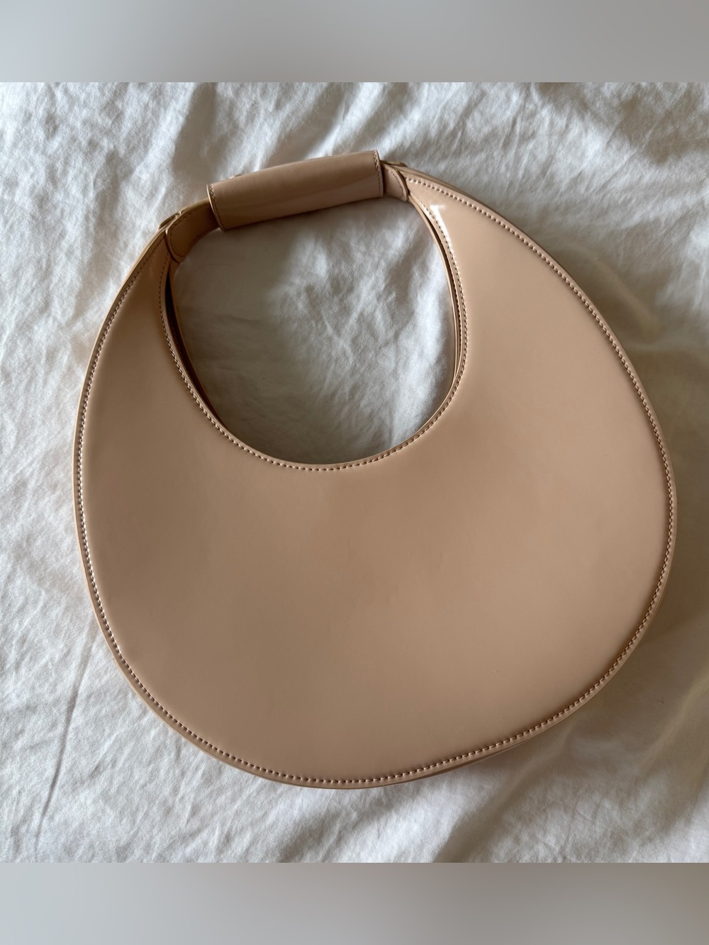Staud Moon Bag Beige Leather